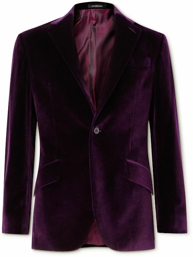 Photo: Richard James - Cotton-Velvet Tuxedo Jacket - Purple