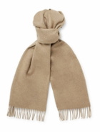 Loro Piana - Logo-Embroidered Fringed Cashmere Scarf