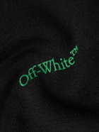 Off-White - Printed Cotton-Jersey Hoodie - Black