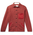 Nicholas Daley - Patchwork Pinstriped Linen and Cotton Shirt Jacket - Red