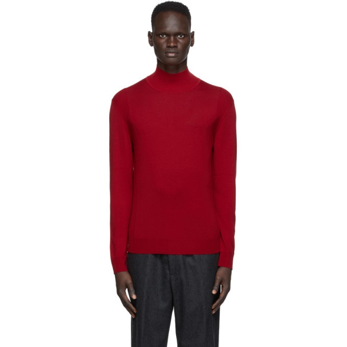 Photo: Dunhill Red Harness High Neck Sweater