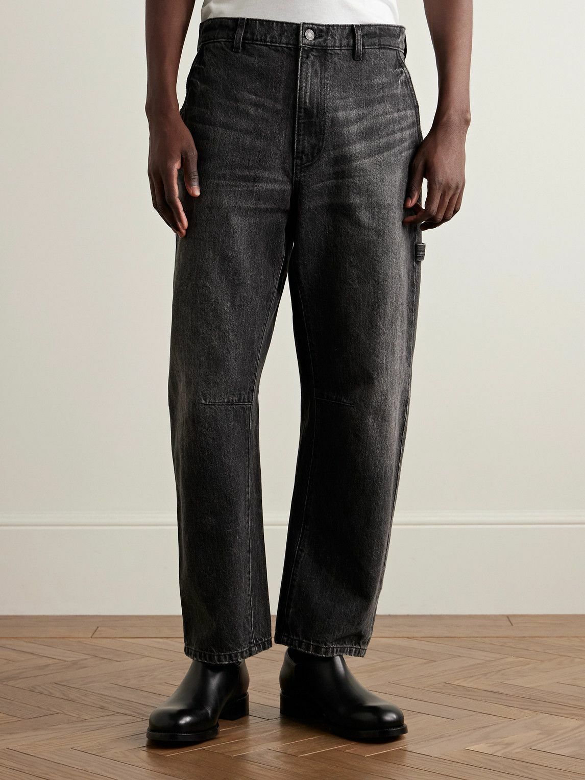 Nili Lotan - Carpenter Straight-Leg Cropped Jeans - Black