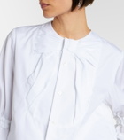 Noir Kei Ninomiya Bow-detail ruffled cotton poplin shirt