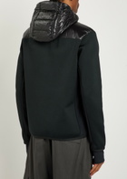 Moncler Grenoble Padded Hooded Close-knit and Nylon Jacket Black