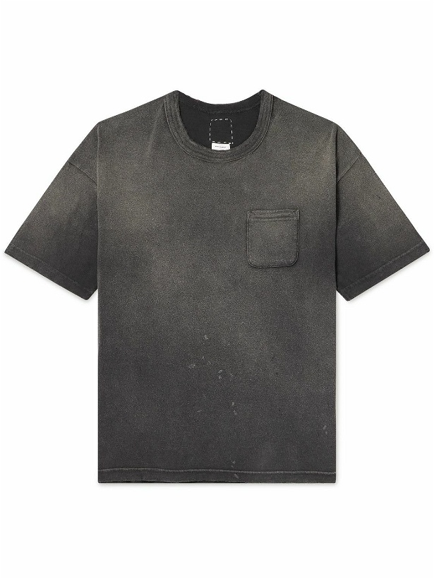 Photo: Visvim - Jumbo Distressed Cotton-Jersey T-Shirt - Black