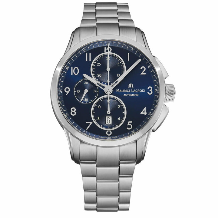Photo: Maurice Lacroix Pontos Chronograph Automatic Blue Dial Mens Watch PT6388-SS002-420-1