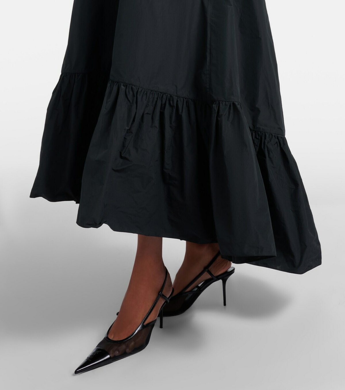 Saint Laurent Tiered canvas cocktail dress