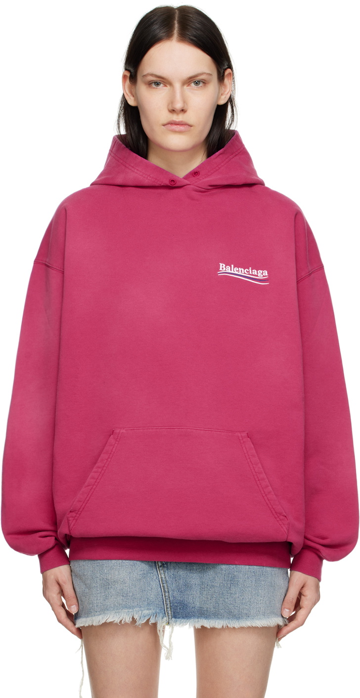 Balenciaga Pink Embroidered Hoodie Balenciaga