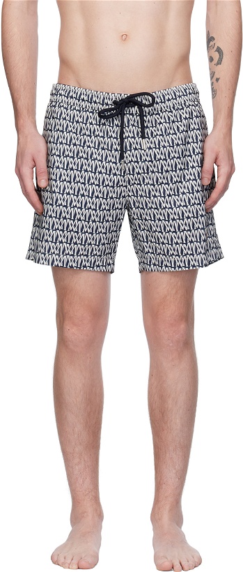 Photo: Moncler Navy & White Printed Swim Shorts