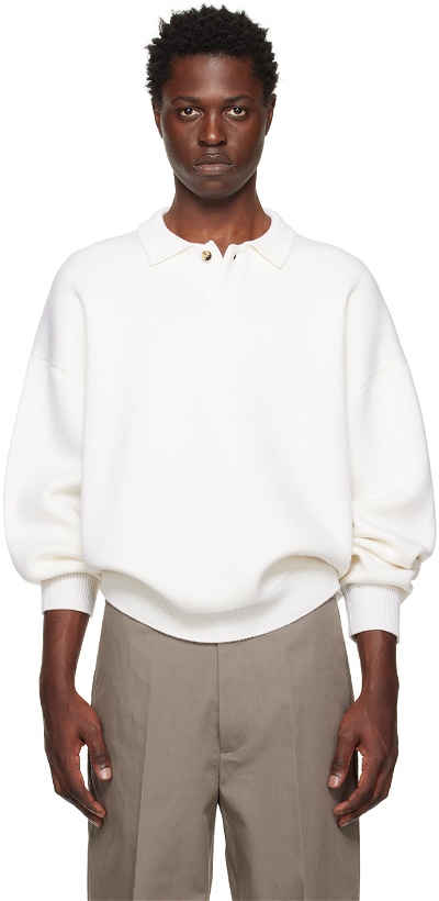 Photo: Fear of God Off-White Button Placket Polo