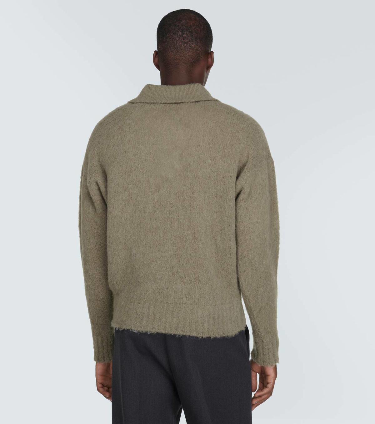 Ami Paris Hairy wool-blend polo sweater