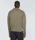 Ami Paris Hairy wool-blend polo sweater