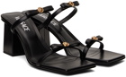 Versace Black Gianni Ribbon Heeled Sandals