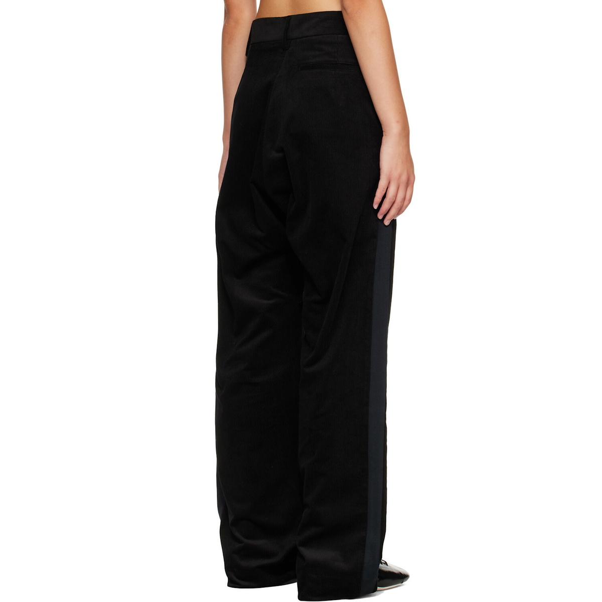 Stefan Cooke Black Cord Tux Trousers
