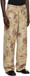 AGOLDE Beige & Red Fusion Jeans