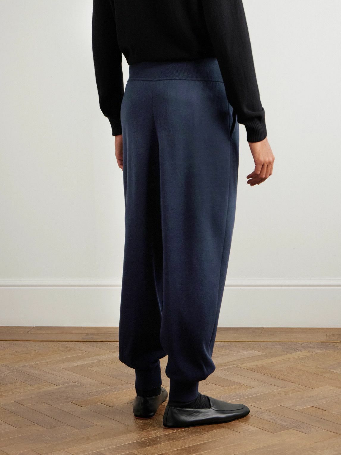 Loro Piana - Tapered Cotton-Jersey Sweatpants - Blue