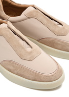 Aurélien Leisure Panelled Suede Sneakers Beige