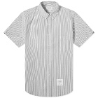 Thom Browne Button Down Seersucker Short Sleeve Shirt