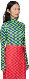 FENSI SSENSE Exclusive Green & Blue Waves Bodysuit