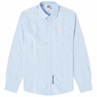 Men's AAPE Now Camo Silicon Badge Oxford Shirt in Blue