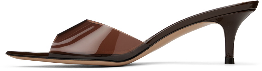 Gianvito Rossi Brown Elle 55 Mules