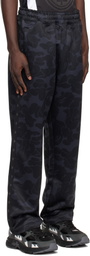 BAPE Black Tonal Solid Camo Track Pants