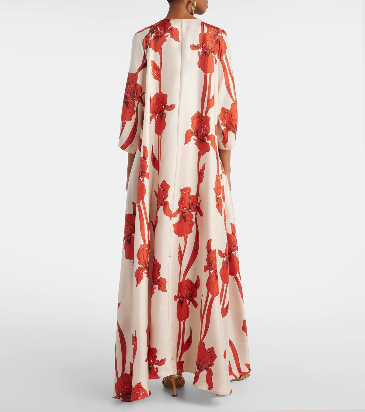 【LA DOUBLEJ】asymmetric floral-print silk-twill maxi ドレス Roy floral silk twill maxi dress in multicoloured - La