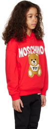 Moschino Kids Red Teddy Bear Hoodie