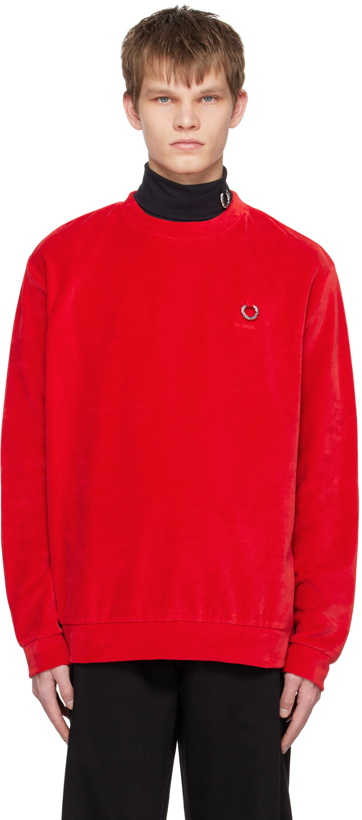 Photo: Raf Simons Red Embroidered Sweatshirt