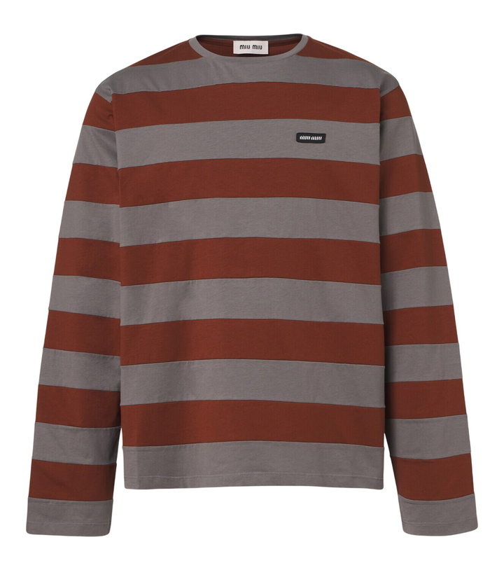 Photo: Miu Miu Striped cotton jersey T-shirt