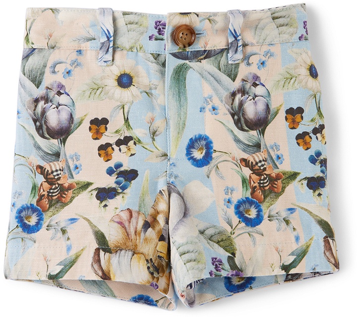 Photo: Burberry Baby Multicolor Floral Wallpaper Shorts