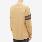 Gucci Men's Long Sleeve New Logo T-Shirt in Camel