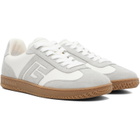 BALMAIN Gray & White 'Balmain Swan' Suede Sneakers