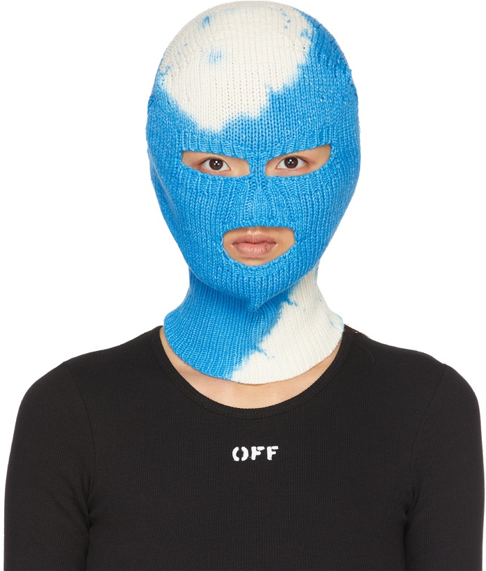 Photo: Off-White Blue & White Tie Dye Mask Beanie