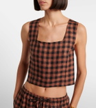 Asceno Checked linen top