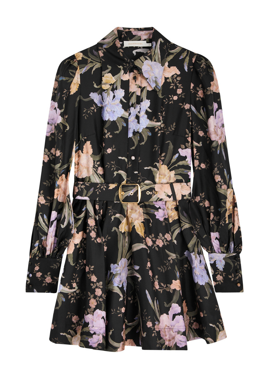 Zimmermann Eden Belted Floral-print Silk Mini Shirt Dress Multi Floral Zimmermann Zimmermann Eden Belted Floral-print Silk Mini Shirt Dress Multi Floral Zimmermann