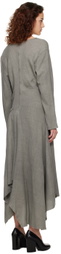 Niccolo Pasqualetti Gray Apertura Maxi Dress