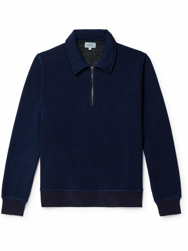 Photo: Hartford - Jersey Half-Zip Sweatshirt - Blue