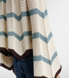 La DoubleJ Chevron crochet cropped cotton sweater