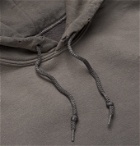 Sasquatchfabrix. - Distressed Printed Fleece-Back Cotton-Blend Jersey Hoodie - Gray