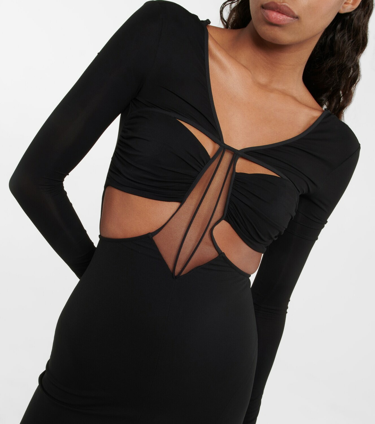 nensi dojaka cut out dress Nensi Dojaka - Ribbed Knit Cut-Out Mini Dress