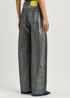 Marques' Almeida Metallic Wide-leg Jeans Silver