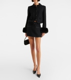 Self-Portrait Belted tweed miniskirt