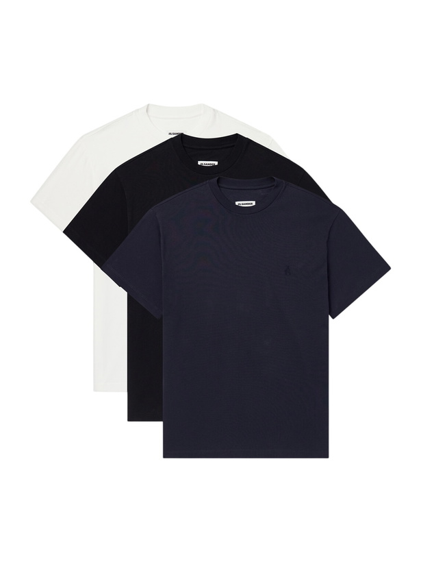 Photo: Jil Sander - Three-Pack Logo-Appliquéd Cotton-Jersey T-Shirts - Multi