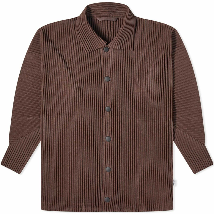Photo: Homme Plissé Issey Miyake Men's Pleated Overshirt in Brown
