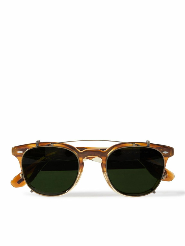 Photo: Brunello Cucinelli - Jep Convertible D-Frame Tortoiseshell Acetate and Silver-Tone Optical Glasses