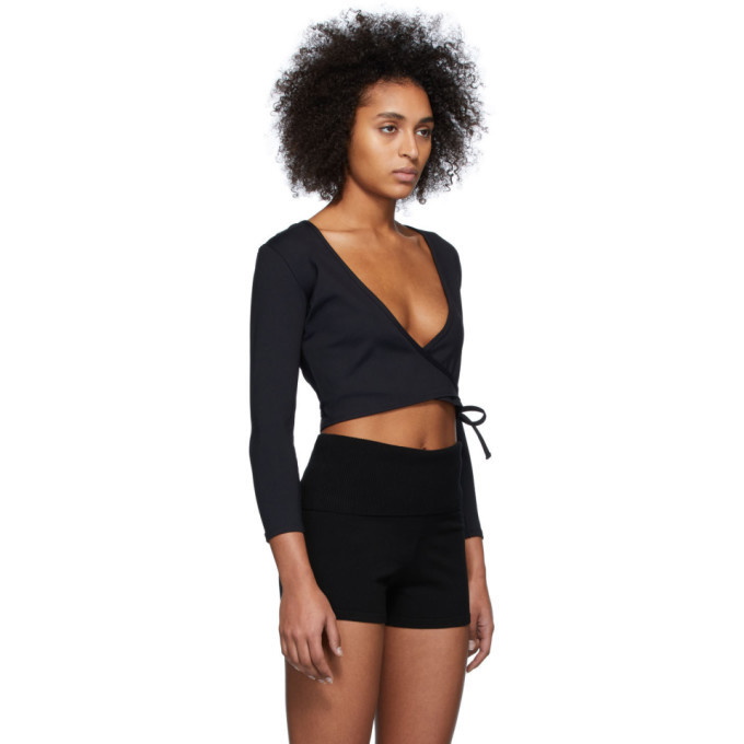 LIVE THE PROCESS Verso cropped wrap-effect ribbed stretch-knit top