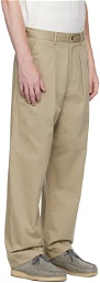 Universal Works Taupe Double Pleat Trousers