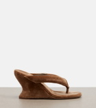 Balenciaga Gaeta velvet wedge thong sandals