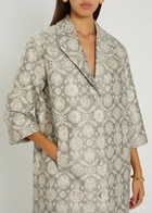 Huishan Zhang Liliane Floral-jacquard Cotton-blend Coat Grey
